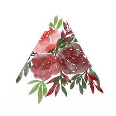 Watercolour Flowers Roses Watercolor Wooden Puzzle Triangle by Pakrebo