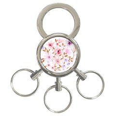 Flowers Watercolor 3-ring Key Chain