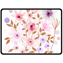 Flowers Watercolor Fleece Blanket (large)  by Pakrebo