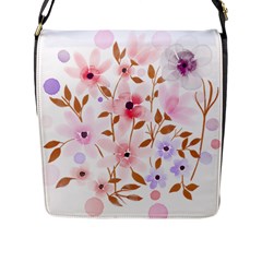 Flowers Watercolor Flap Closure Messenger Bag (l) by Pakrebo