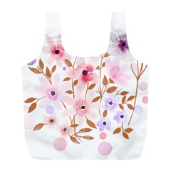 Flowers Watercolor Full Print Recycle Bag (l) by Pakrebo