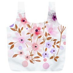 Flowers Watercolor Full Print Recycle Bag (xl) by Pakrebo