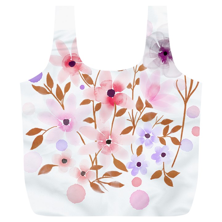 Flowers Watercolor Full Print Recycle Bag (XL)