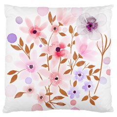 Flowers Watercolor Large Flano Cushion Case (one Side) by Pakrebo