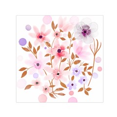 Flowers Watercolor Small Satin Scarf (square) by Pakrebo