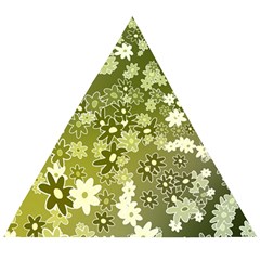 Flowers Abstract Background Wooden Puzzle Triangle