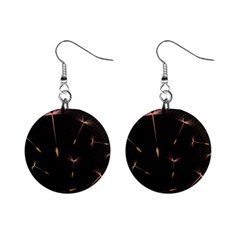 Black And Dandelion Digital Paper Mini Button Earrings