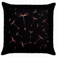 Black And Dandelion Digital Paper Throw Pillow Case (Black)