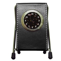 Black And Dandelion Digital Paper Pen Holder Desk Clock