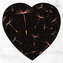 Black And Dandelion Digital Paper Jigsaw Puzzle (Heart)