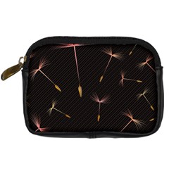 Black And Dandelion Digital Paper Digital Camera Leather Case by Pakrebo