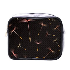 Black And Dandelion Digital Paper Mini Toiletries Bag (One Side)