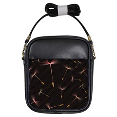 Black And Dandelion Digital Paper Girls Sling Bag