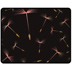 Black And Dandelion Digital Paper Fleece Blanket (Medium) 