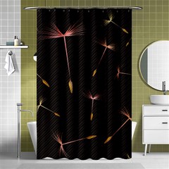 Black And Dandelion Digital Paper Shower Curtain 48  X 72  (small)  by Pakrebo