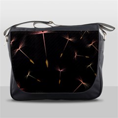 Black And Dandelion Digital Paper Messenger Bag