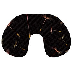 Black And Dandelion Digital Paper Travel Neck Pillow