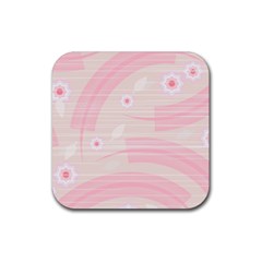 Background Non Seamless Pattern Pink Rubber Coaster (square)  by Pakrebo