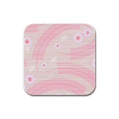 Background Non Seamless Pattern Pink Rubber Square Coaster (4 Pack)  by Pakrebo