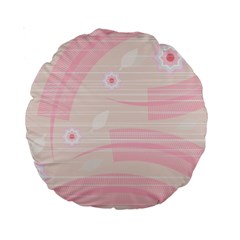 Background Non Seamless Pattern Pink Standard 15  Premium Round Cushions by Pakrebo