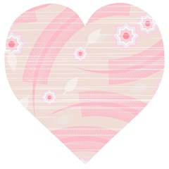 Background Non Seamless Pattern Pink Wooden Puzzle Heart