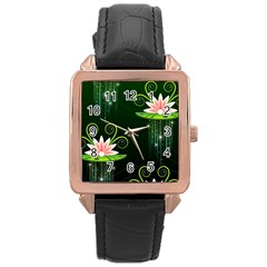 Background Non Seamless Pattern Rose Gold Leather Watch  by Pakrebo