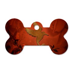 Elegant Decorative Bird Dog Tag Bone (two Sides) by FantasyWorld7