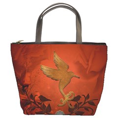 Elegant Decorative Bird Bucket Bag by FantasyWorld7