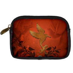 Elegant Decorative Bird Digital Camera Leather Case by FantasyWorld7