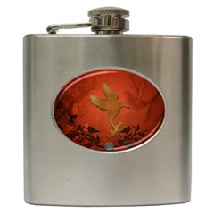 Elegant Decorative Bird Hip Flask (6 Oz) by FantasyWorld7