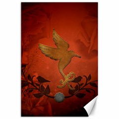 Elegant Decorative Bird Canvas 24  X 36  by FantasyWorld7