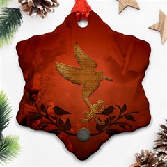 Elegant Decorative Bird Snowflake Ornament (two Sides) by FantasyWorld7