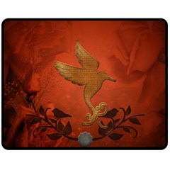 Elegant Decorative Bird Double Sided Fleece Blanket (medium)  by FantasyWorld7