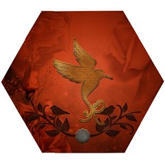 Elegant Decorative Bird Wooden Puzzle Hexagon by FantasyWorld7