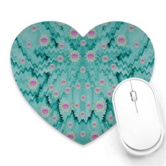 Lotus  Bloom Lagoon Of Soft Warm Clear Peaceful Water Heart Mousepads by pepitasart