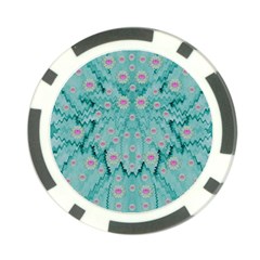 Lotus  Bloom Lagoon Of Soft Warm Clear Peaceful Water Poker Chip Card Guard by pepitasart