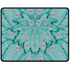 Lotus  Bloom Lagoon Of Soft Warm Clear Peaceful Water Fleece Blanket (medium)  by pepitasart