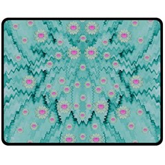 Lotus  Bloom Lagoon Of Soft Warm Clear Peaceful Water Double Sided Fleece Blanket (medium)  by pepitasart