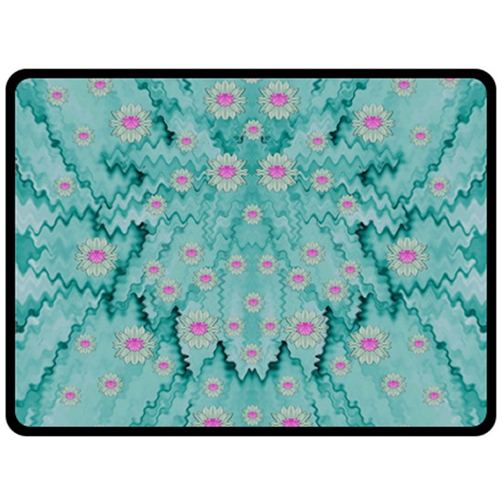 Lotus  Bloom Lagoon Of Soft Warm Clear Peaceful Water Double Sided Fleece Blanket (Large) 