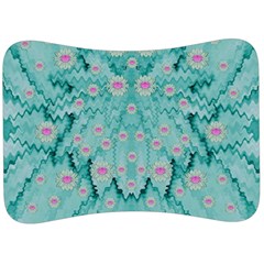 Lotus  Bloom Lagoon Of Soft Warm Clear Peaceful Water Velour Seat Head Rest Cushion by pepitasart