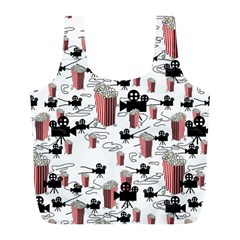 Movies And Popcorn Full Print Recycle Bag (l) by bloomingvinedesign