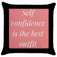 Self Confidence  Throw Pillow Case (black) by Abigailbarryart