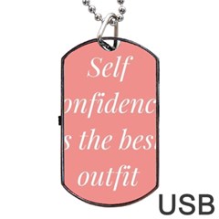 Self Confidence  Dog Tag Usb Flash (one Side) by Abigailbarryart