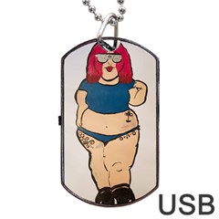 Sassy Dog Tag Usb Flash (one Side)