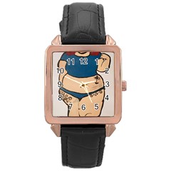 Sassy Rose Gold Leather Watch 