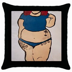 Sassy Throw Pillow Case (black) by Abigailbarryart