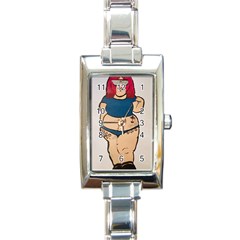 Sassy Rectangle Italian Charm Watch by Abigailbarryart