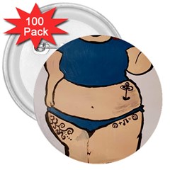 Sexy N Sassy 3  Buttons (100 Pack) 