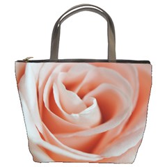 Soft Pink Rose Close Up Bucket Bag by bloomingvinedesign