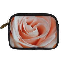 Soft Pink Rose Close Up Digital Camera Leather Case by bloomingvinedesign